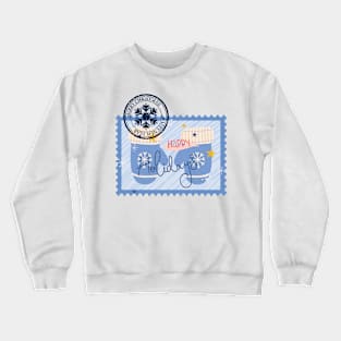 Vintage Stamp: Winter Gloves and Happy Holidays Crewneck Sweatshirt